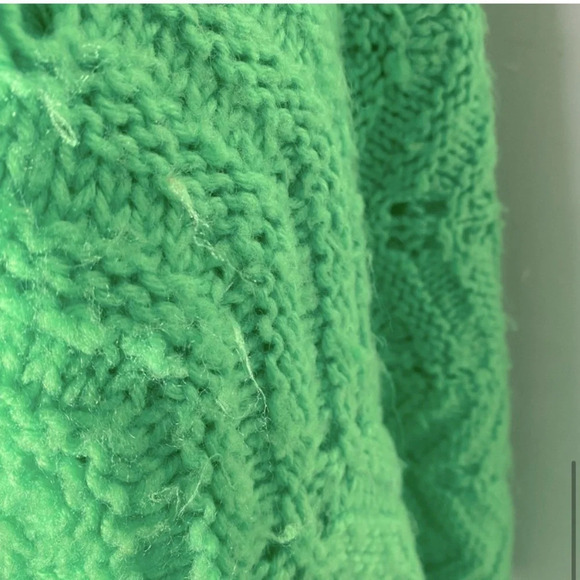 Vintage Handmade Crochet Green  Afghan Throw Blanket - Picture 9 of 10